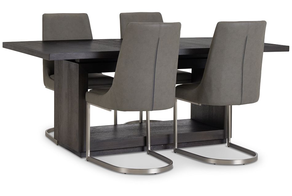 Madden Dark Tone Table & 4 Upholstered Chairs