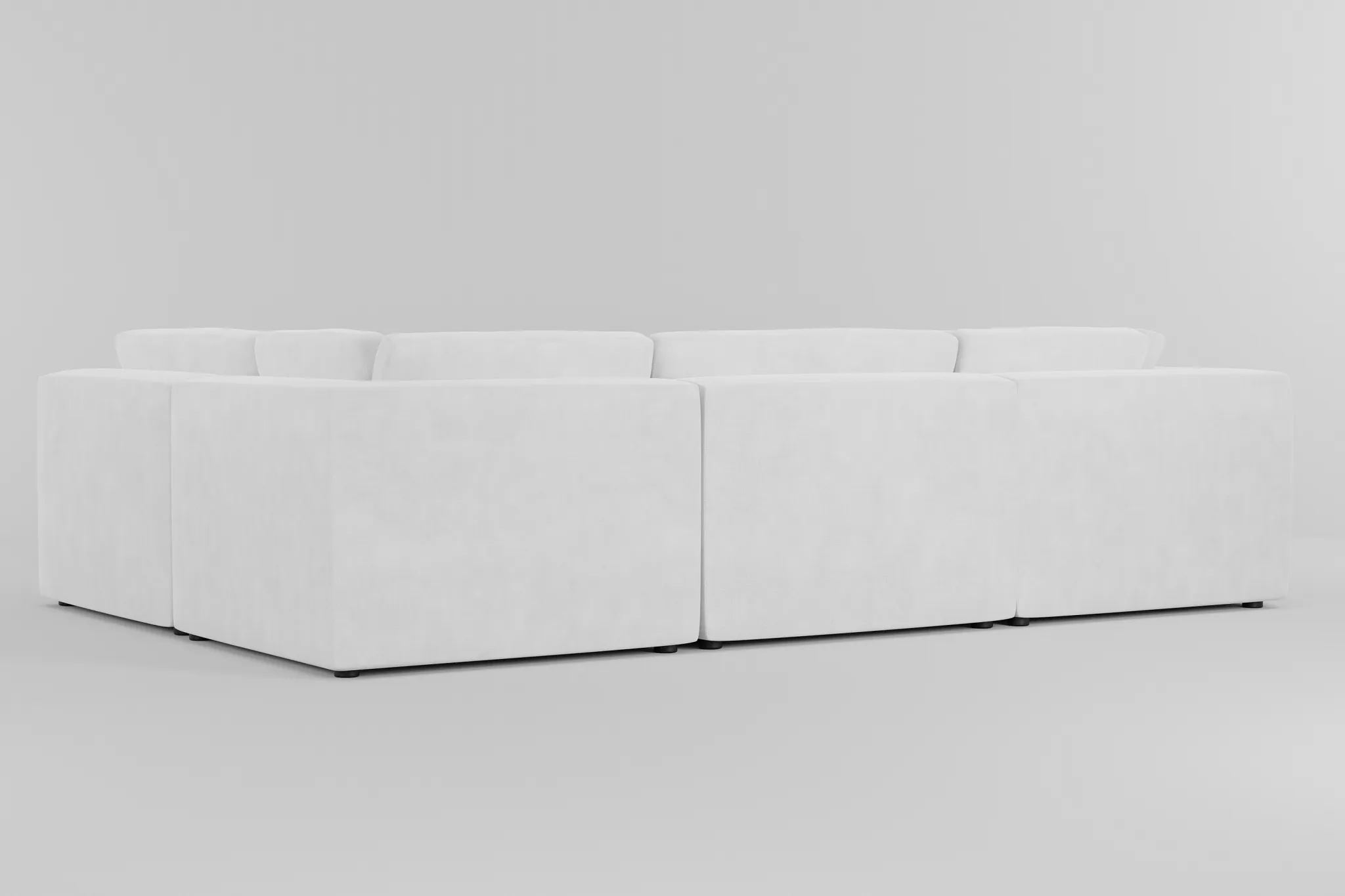 Destin Peyton White Fabric 6-piece Pit Sectional