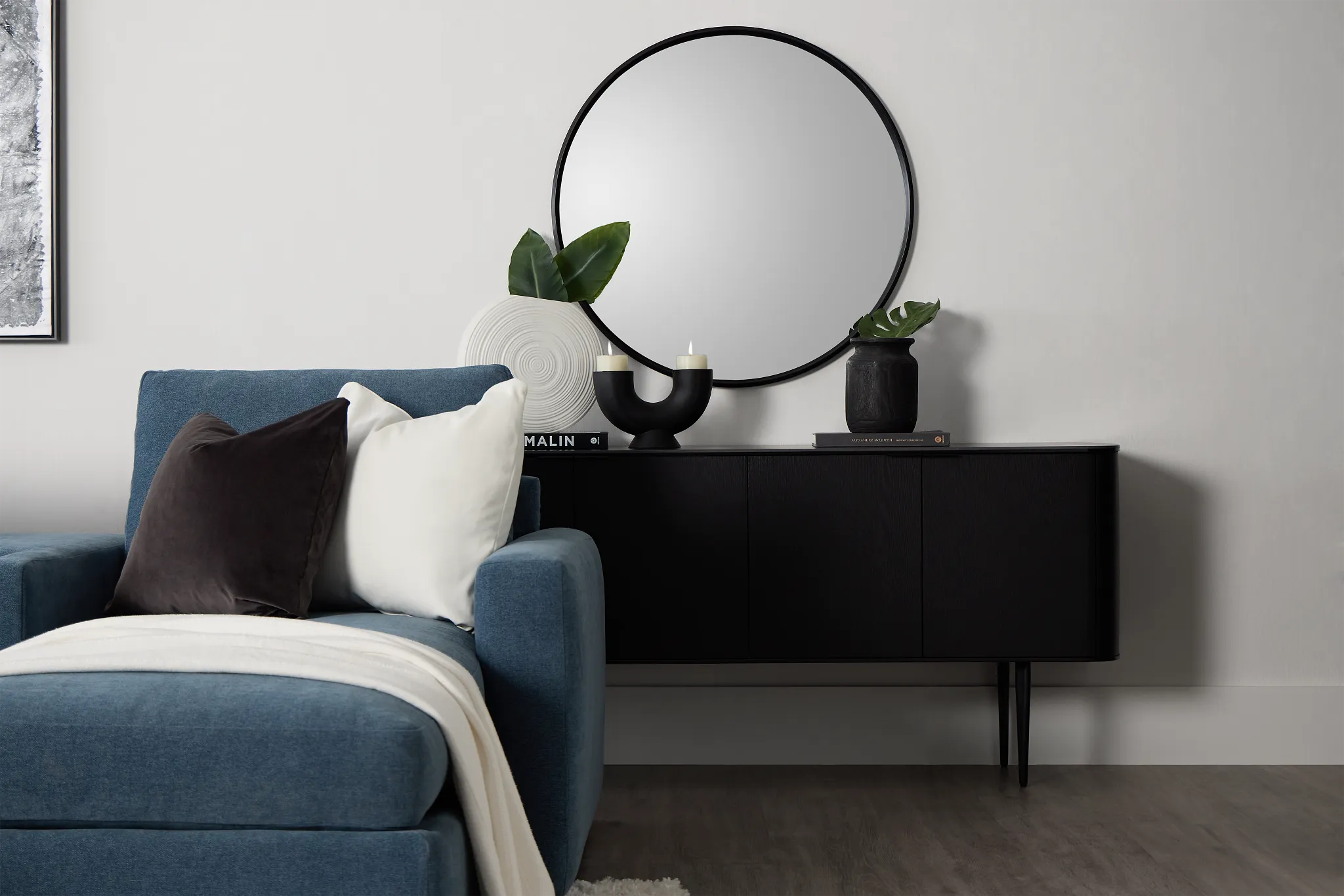 Kayden Black Four-door Cabinet