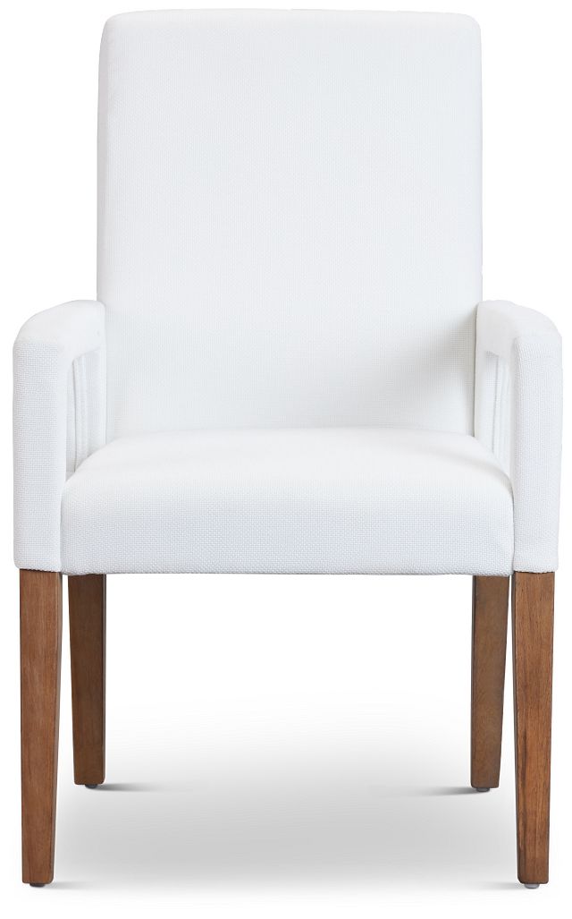 Provo White Upholstered Arm Chair