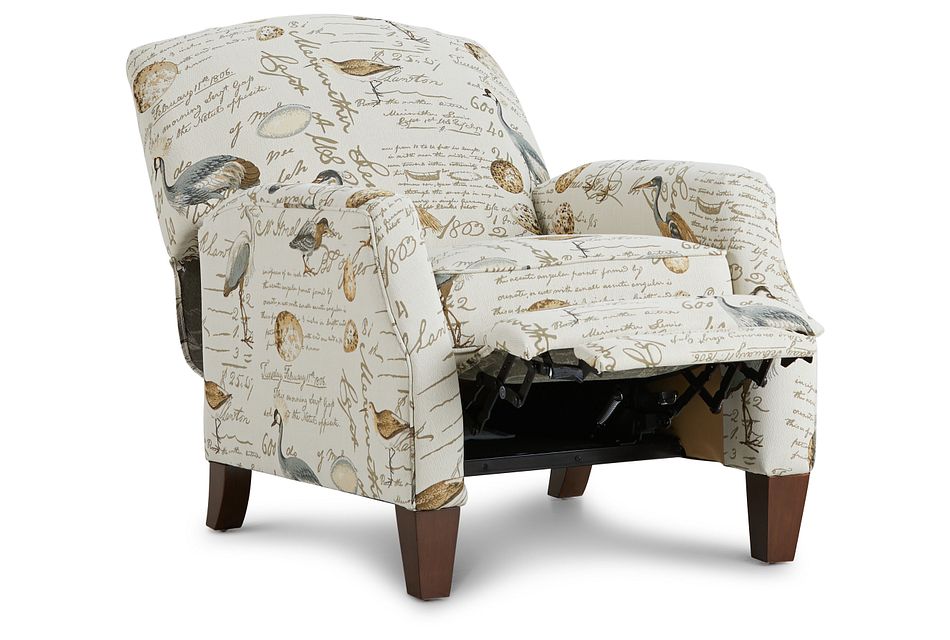 Heron Beige Fabric Push Back Recliner
