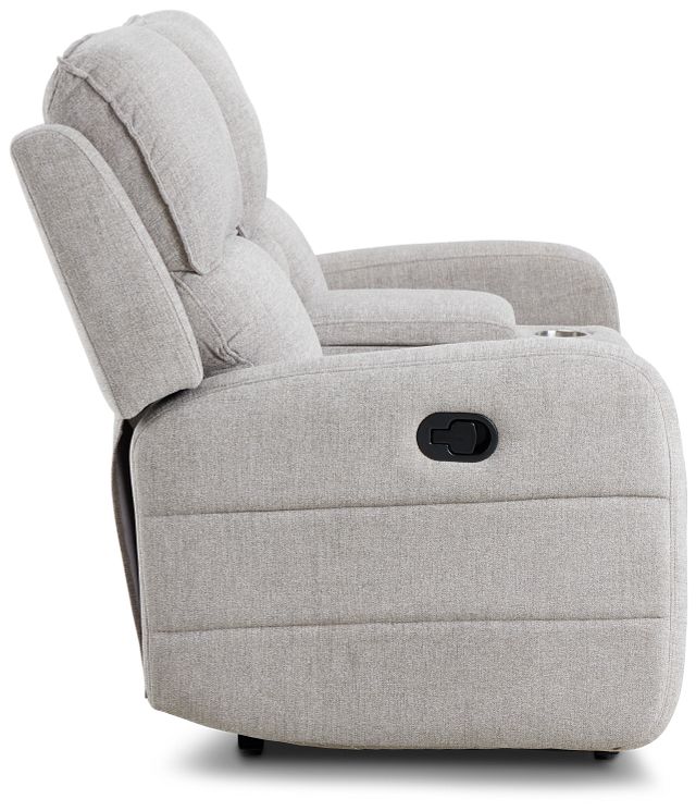 Piper Gray Fabric Reclining Console Loveseat