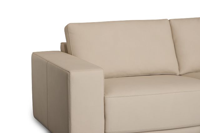Kellan Ivory Leather Large Two-arm Sectional