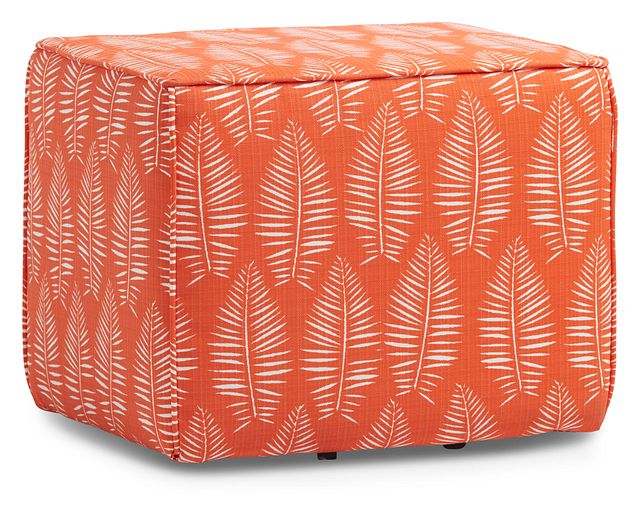 Breeze Orange Fabric Indoor/outdoor Accent Ottoman (1)