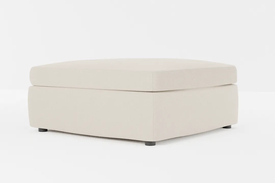Destin Suave Beige Fabric Cocktail Ottoman