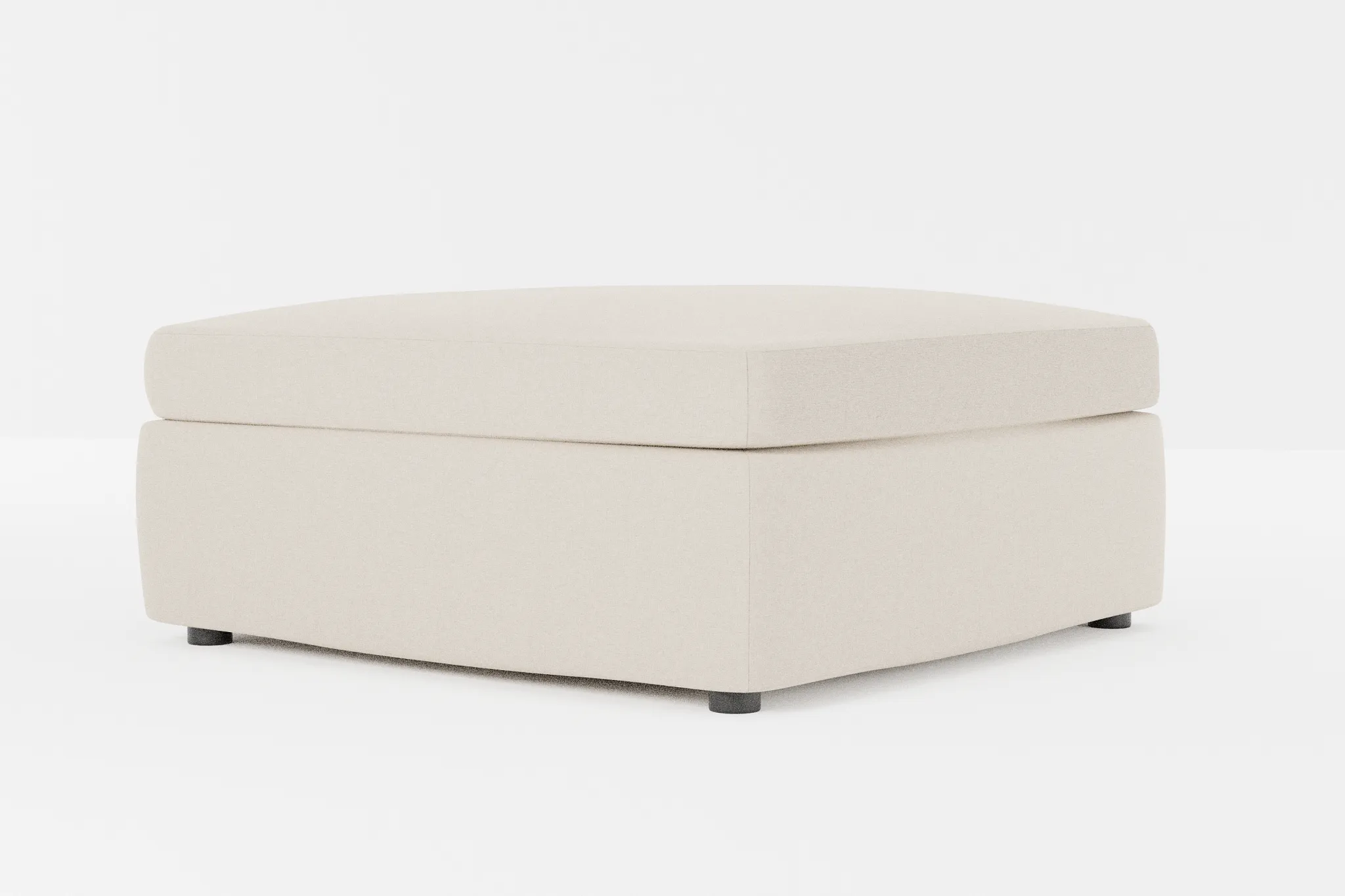 Destin Suave Beige Fabric Cocktail Ottoman