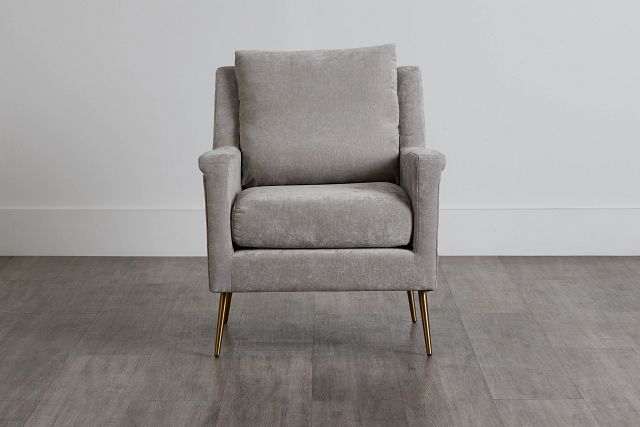 Cambridge Light Gray Velvet Accent Chair (0)