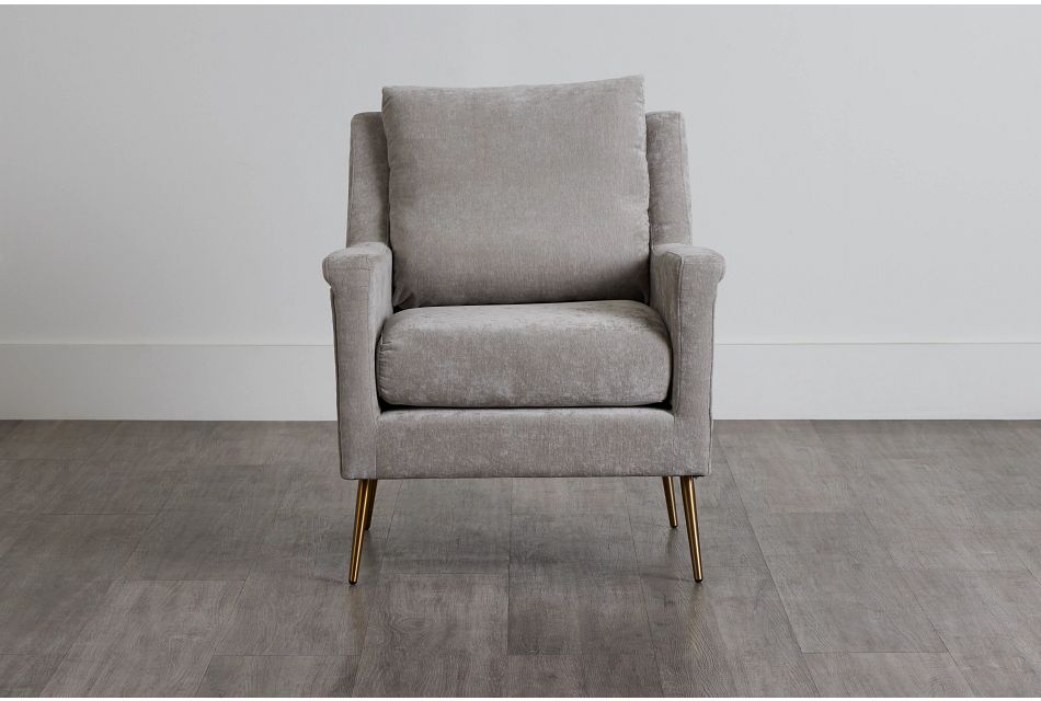 Cambridge Light Gray Velvet Accent Chair