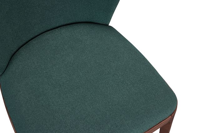 Nomad Dark Green Upholstered Side Chair With Mid Tone Legs