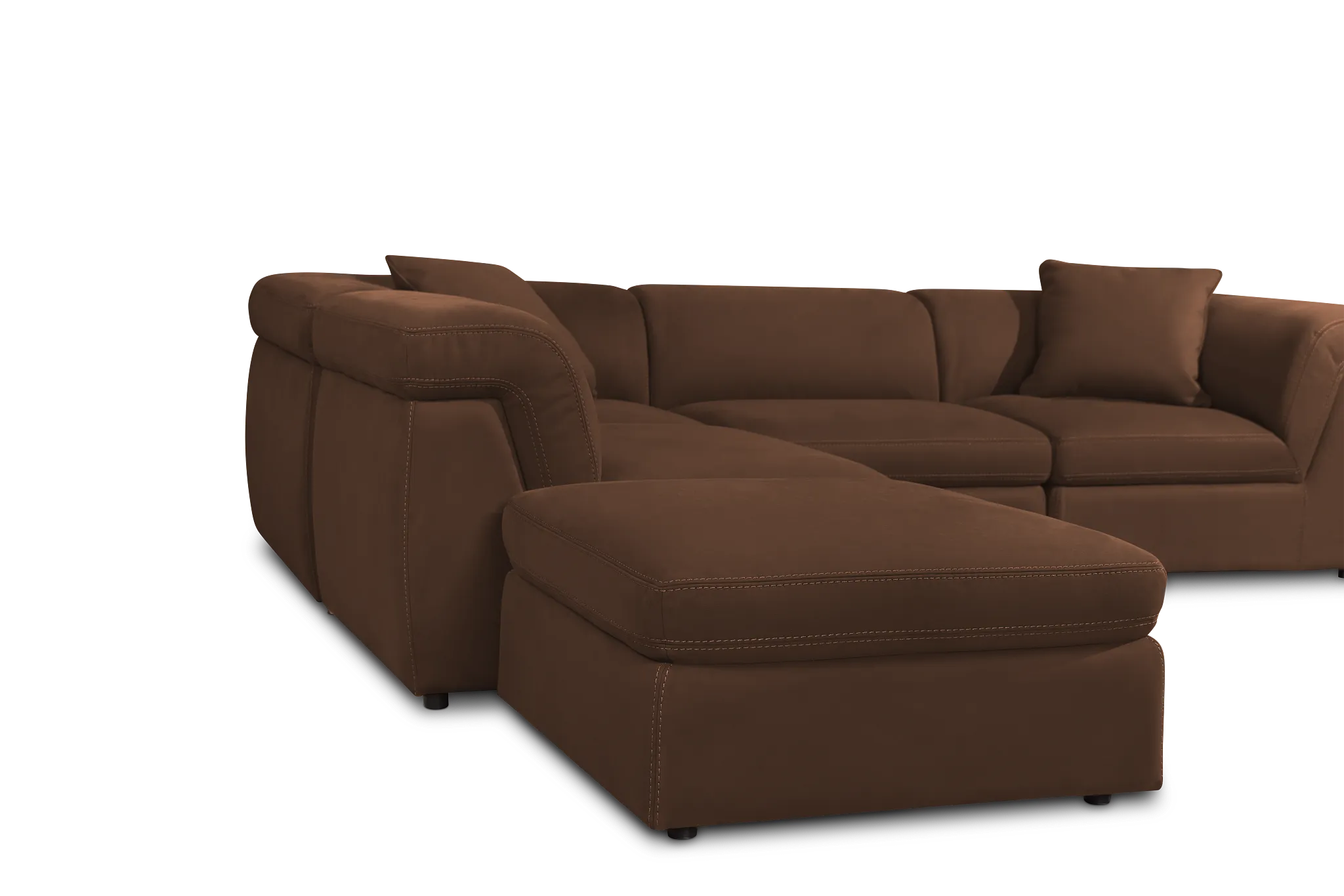 Aria Dark Brown Micro 5pc Bumper Sectional