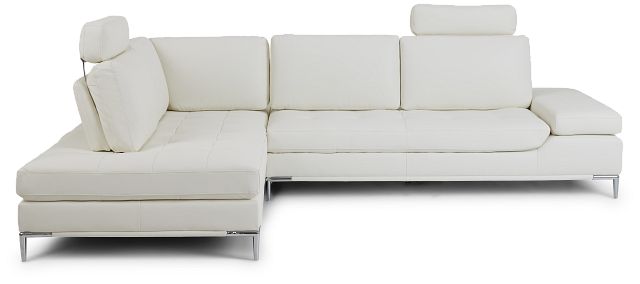 Camden White Micro Left Chaise Sectional With Removable Headrest