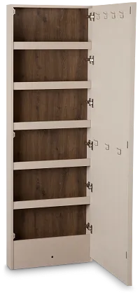 Brasilia Light Beige Storage Floor Mirror