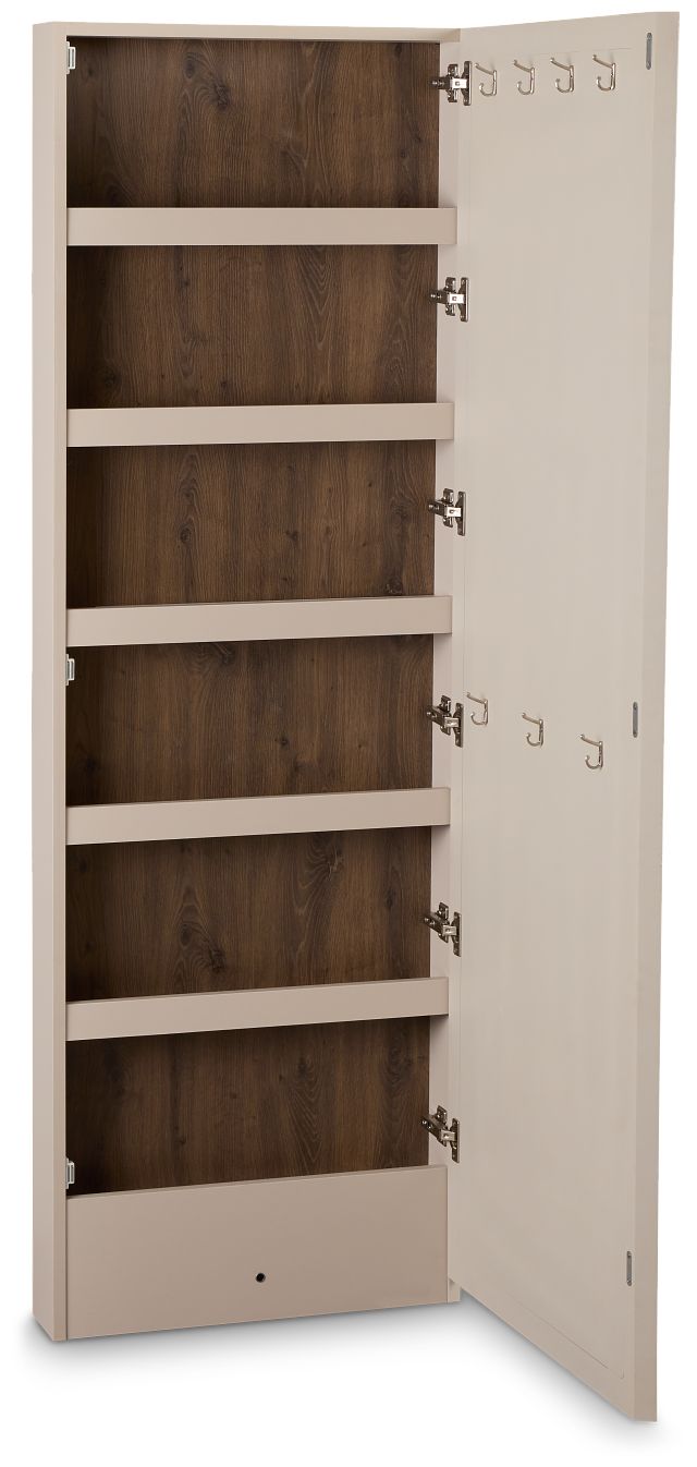 Brasilia Light Beige Storage Floor Mirror