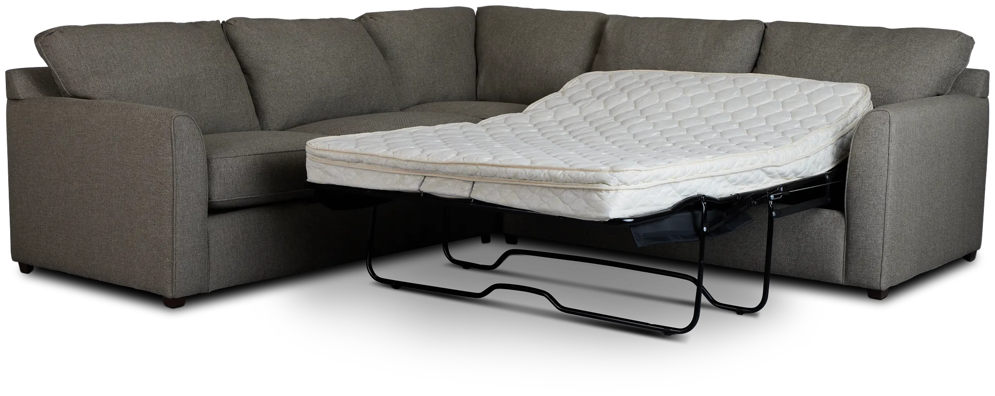 Asheville Brown Fabric Two-arm Right Innerspring Sleeper Sectional