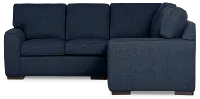 Sinclair Dark Blue Fabric Small Two-arm Sectional
