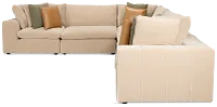 Cruz Light Beige Fabric 6-piece Modular Sectional