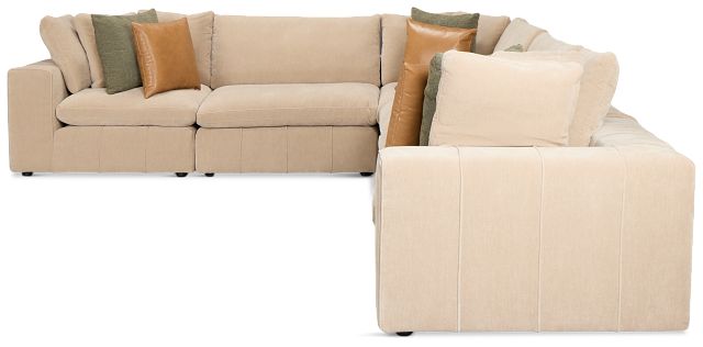 Cruz Light Beige Fabric 6-piece Modular Sectional