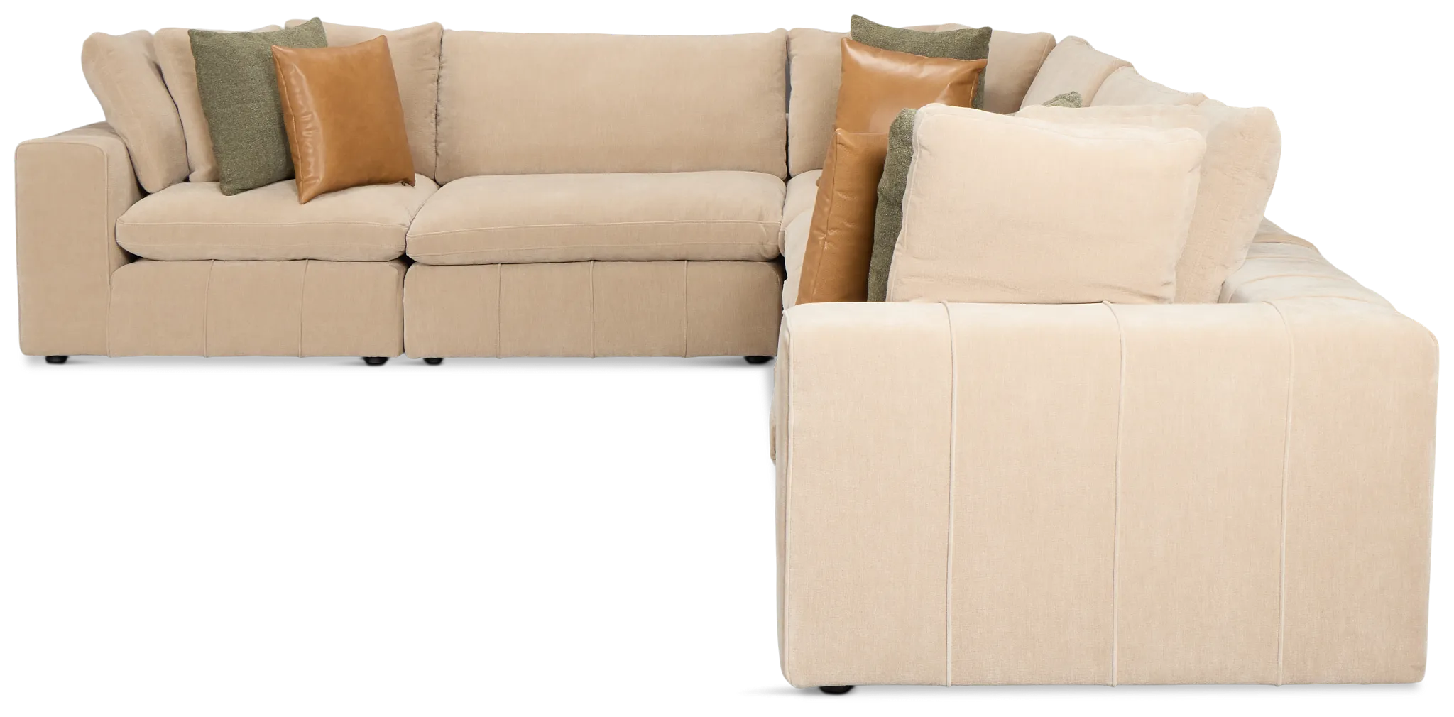 Cruz Light Beige Fabric 6-piece Modular Sectional