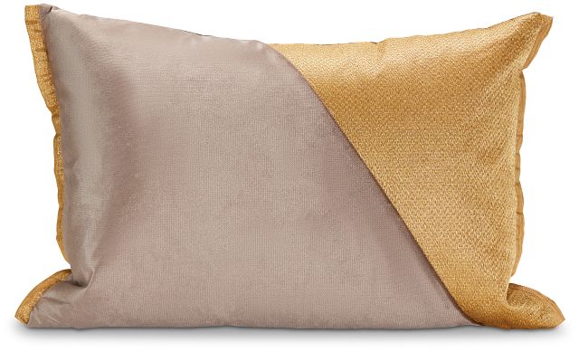 Lacey Beige Velvet Lumbar Accent Pillow