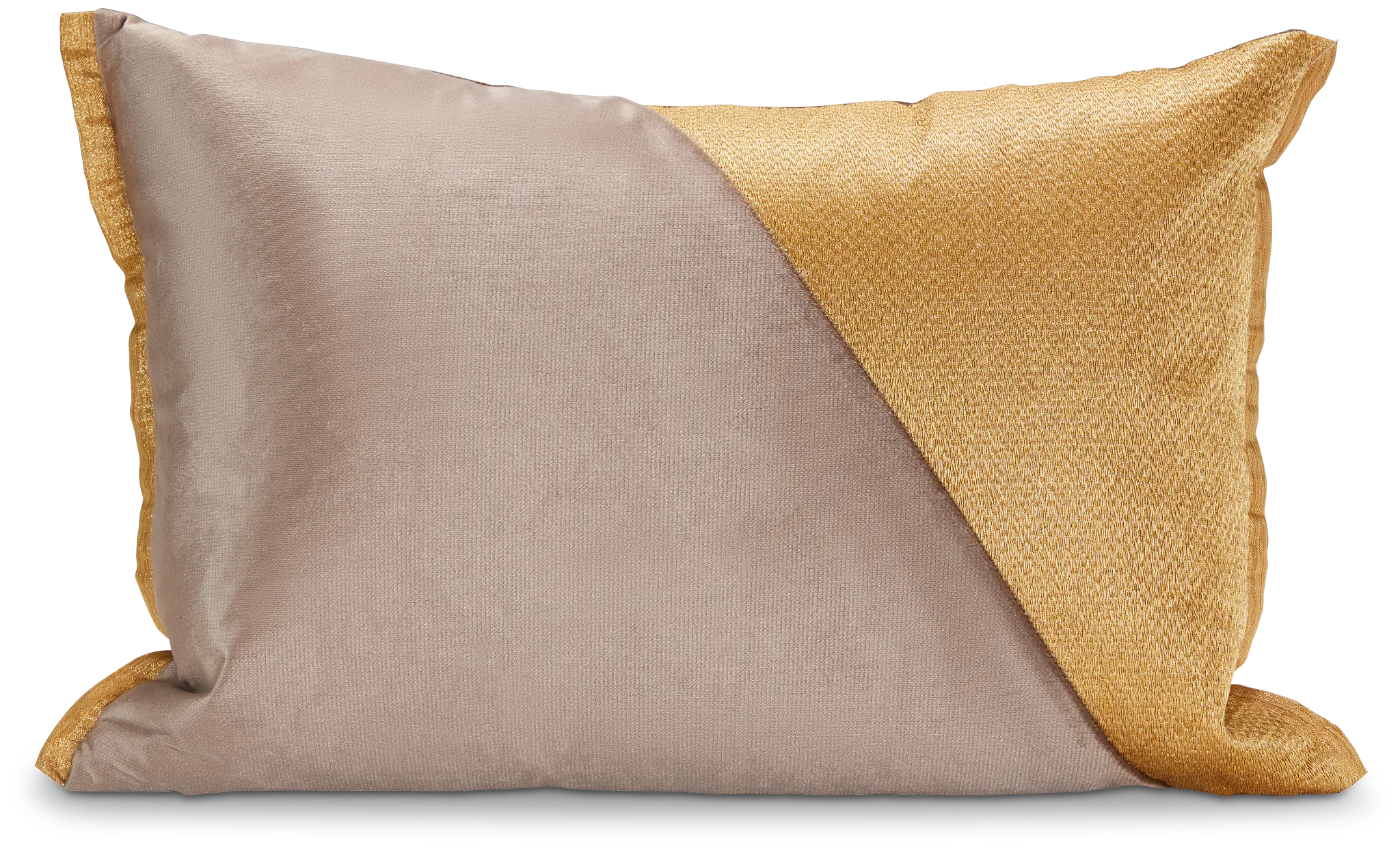 Lacey Beige Velvet Lumbar Accent Pillow