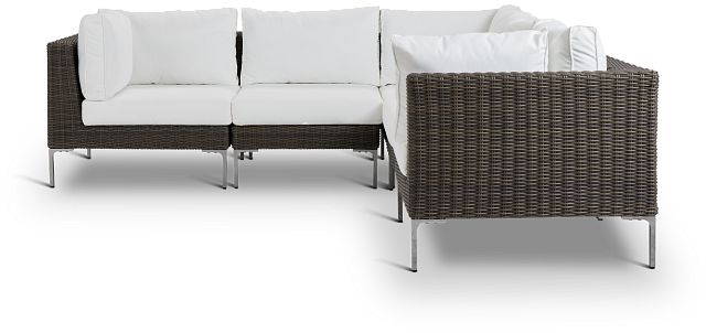 Tulum White Woven Two-arm Sectional