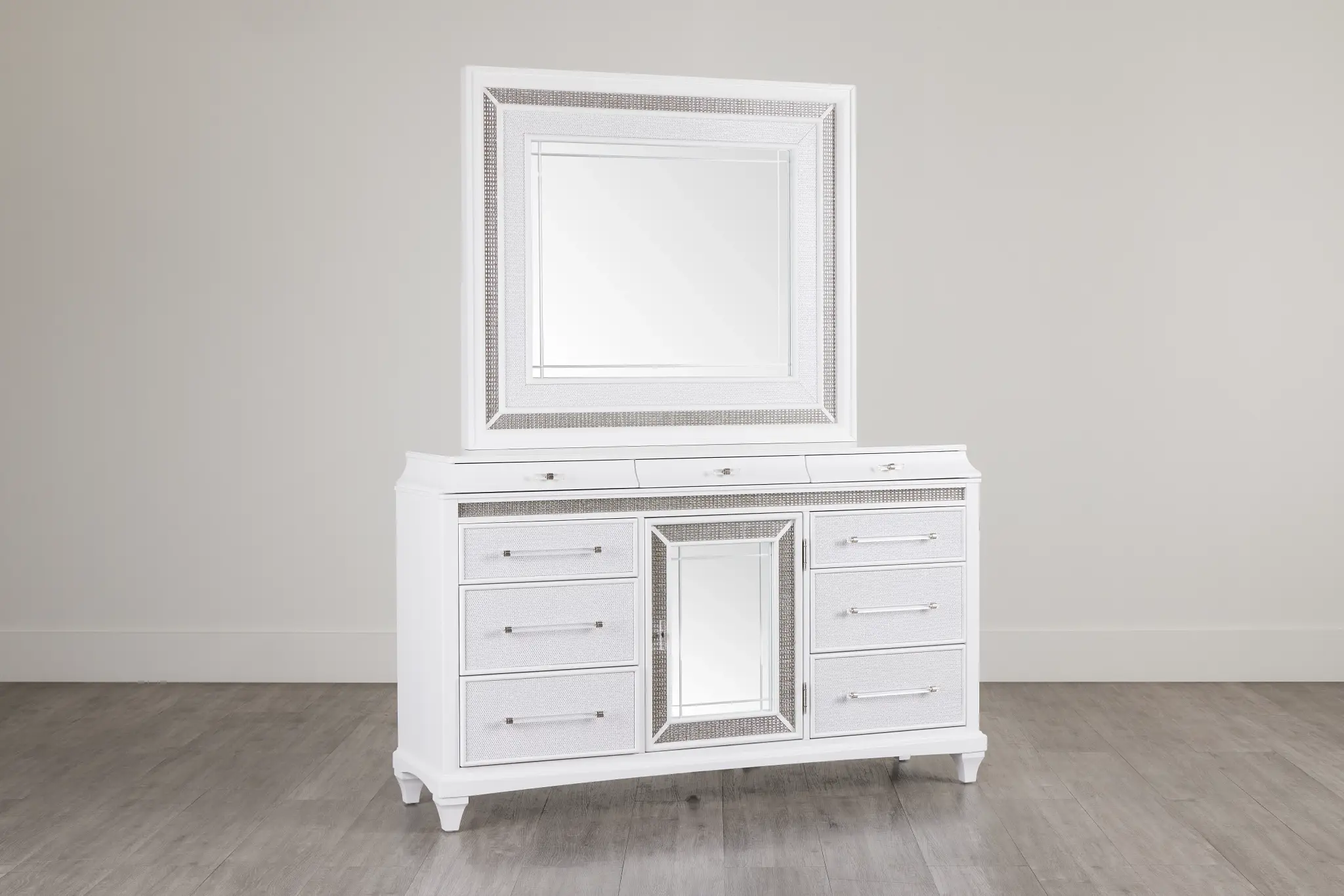 Milan White Dresser & Mirror Milan White Dresser & Mirror