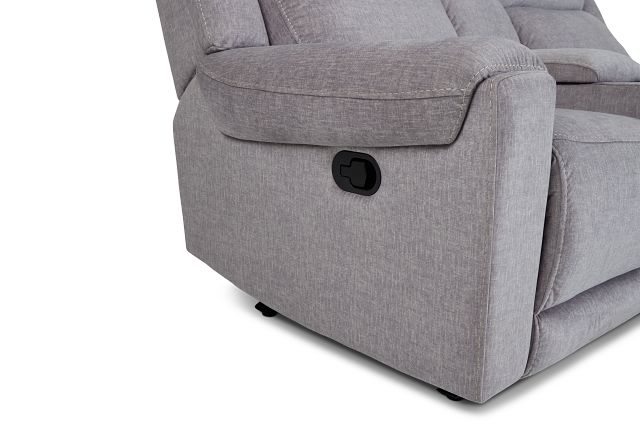 Beckett Gray Micro Reclining Console Loveseat