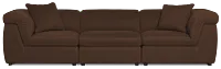 Aria Dark Brown Micro Immersive 3-piece Modular Sofa