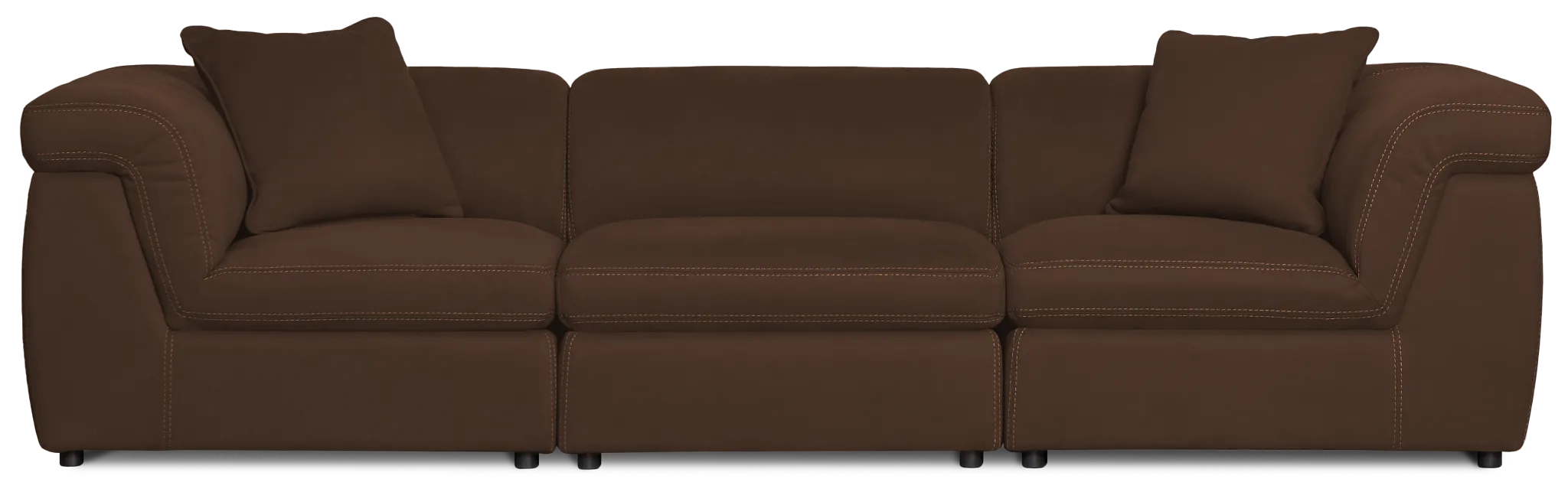 Aria Dark Brown Micro Immersive 3-piece Modular Sofa