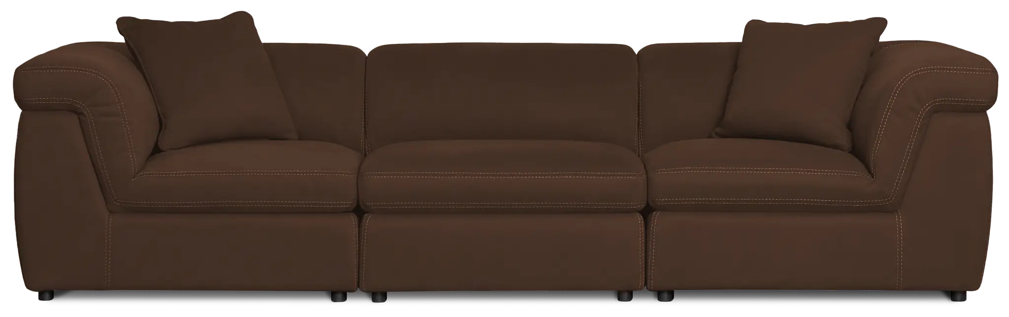 Aria Dark Brown Micro Immersive 3-piece Modular Sofa Aria Dark Brown Micro Immersive 3-piece Modular Sofa