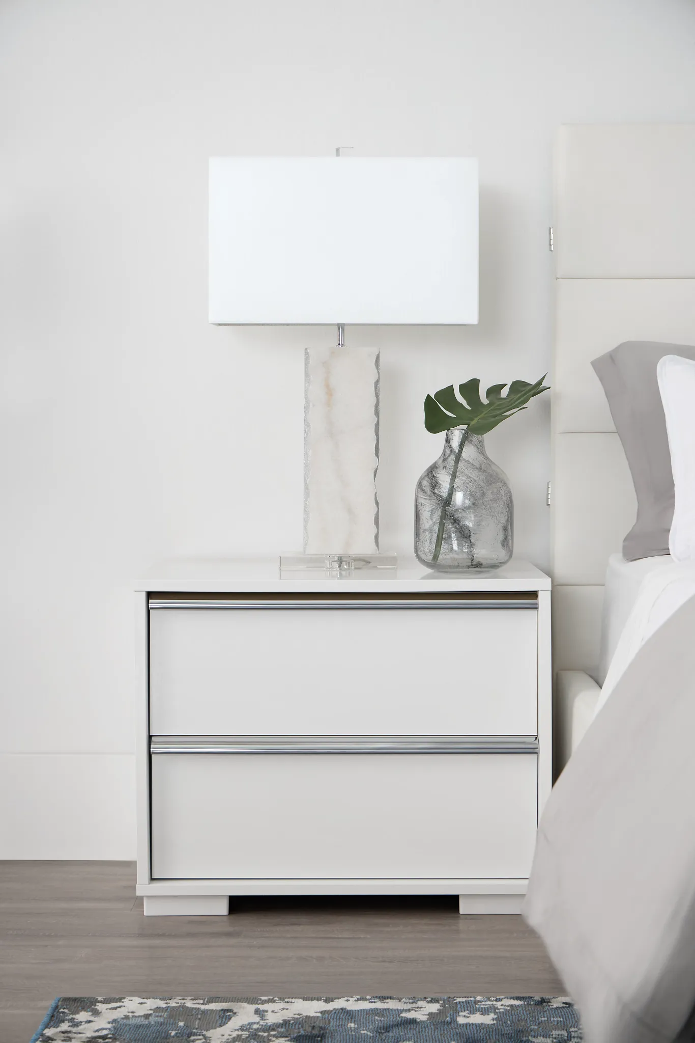 Doral White Nightstand