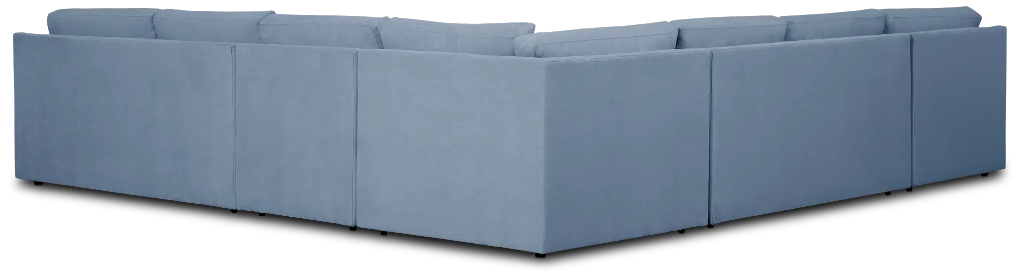 Hudson Blue Fabric Large Left Chaise Sectional Hudson Blue Fabric Large Left Chaise Sectional