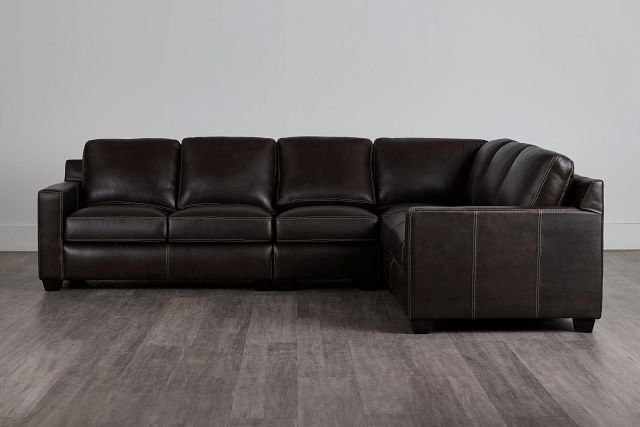 Carson Dark Brown Leather Medium Two-arm Sectional