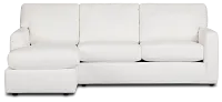 Rhodes White Fabric Left Chaise Sectional