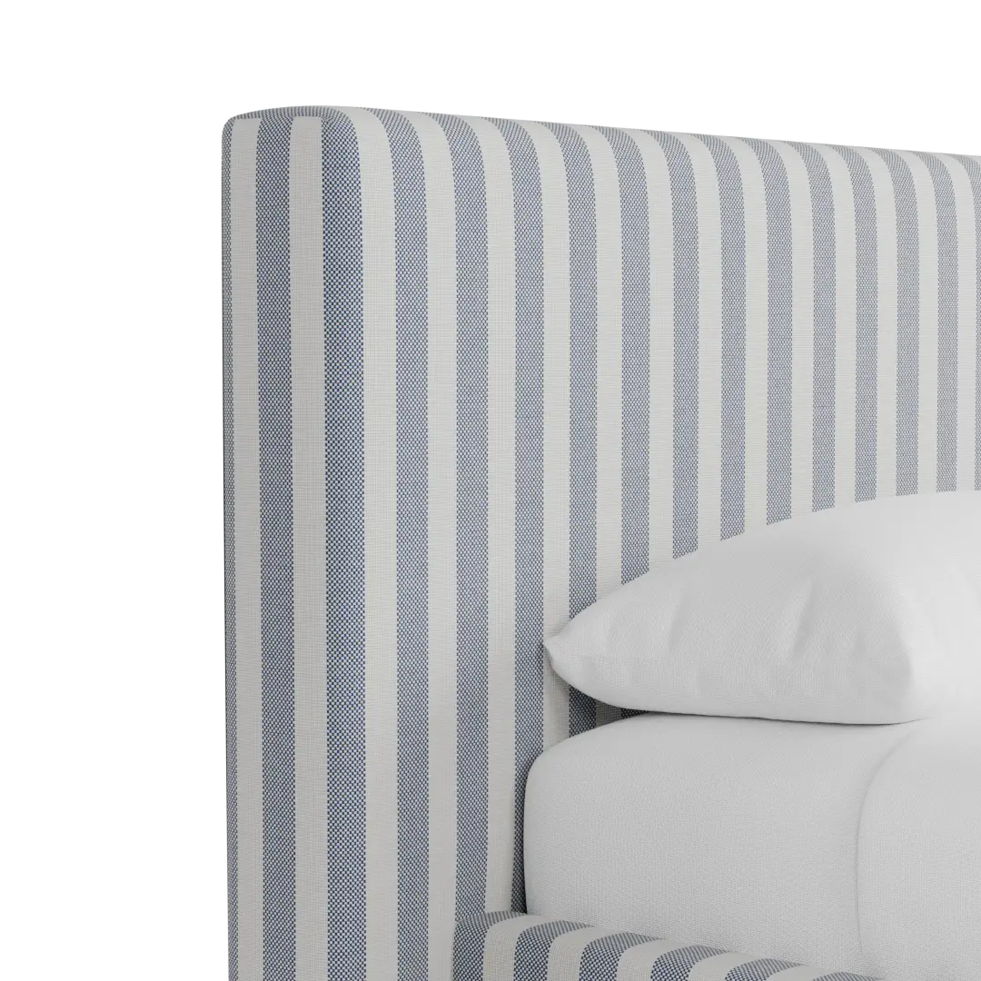 Grayton Sea Lane Dark Blue 44" Upholstered Platform Bed Grayton Sea Lane Dark Blue 44" Upholstered Platform Bed