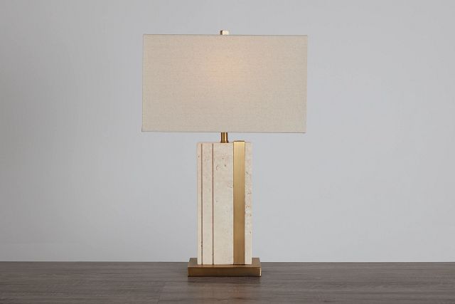 Walt White Stone Table Lamp