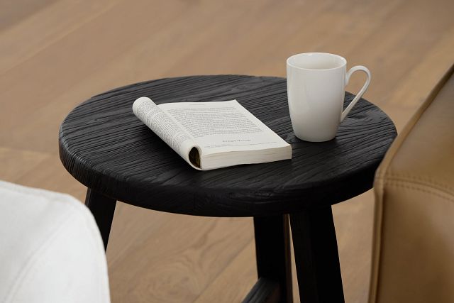 Ronan Black Round End Table