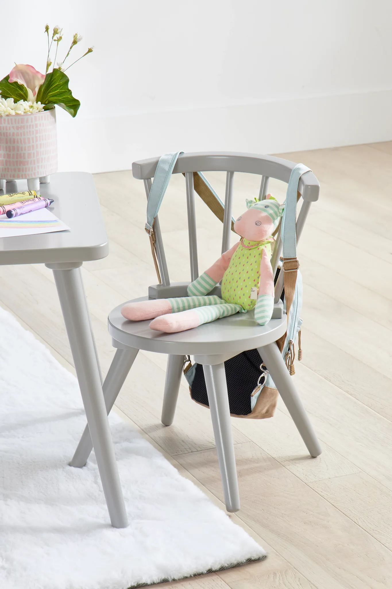 Windsor Gray Table & 2 Chairs