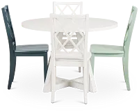 Edgartown White Round Table & Mixed Chairs