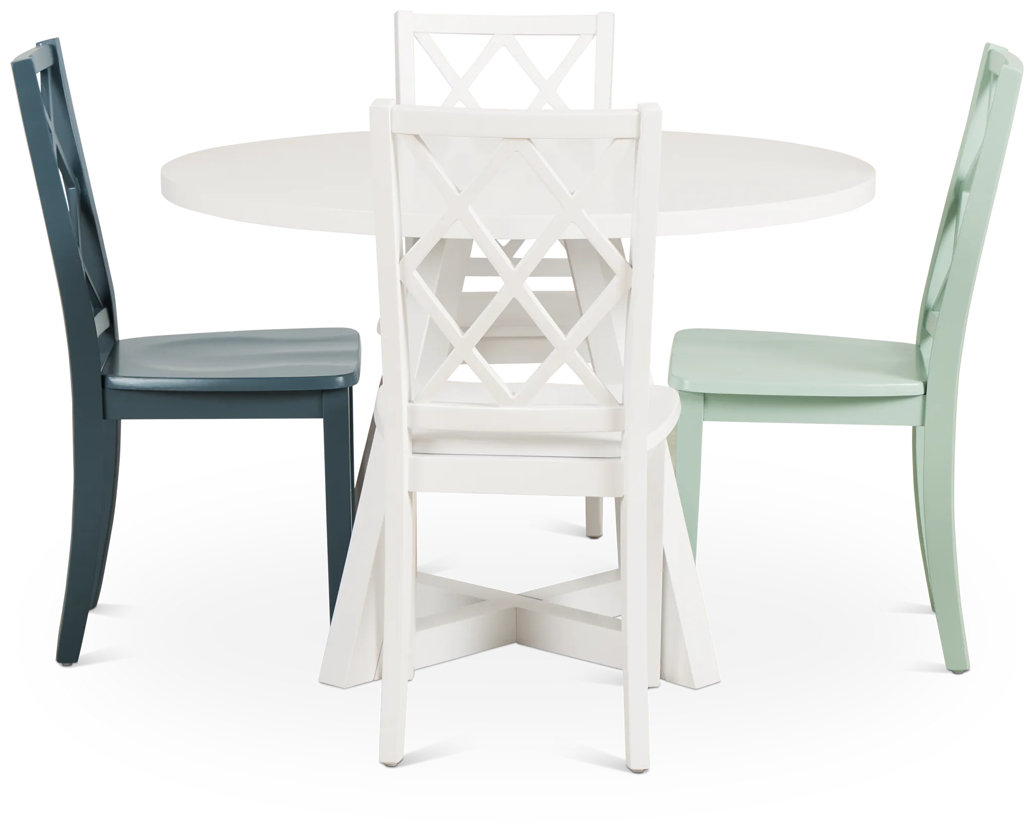 Edgartown White Round Table & Mixed Chairs