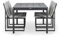Linear Dark Gray 70" Aluminum Table & 4 Cushioned Side Chairs