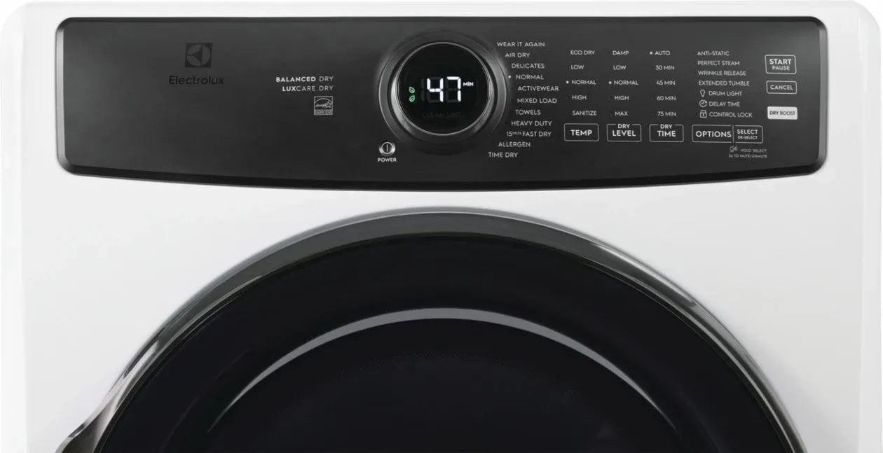Electrolux 7738 Series White Front Load Gas Dryer