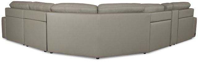 Rudy Gray Lthr/vinyl Medium Dual Power Right Extension Chaise Sectional