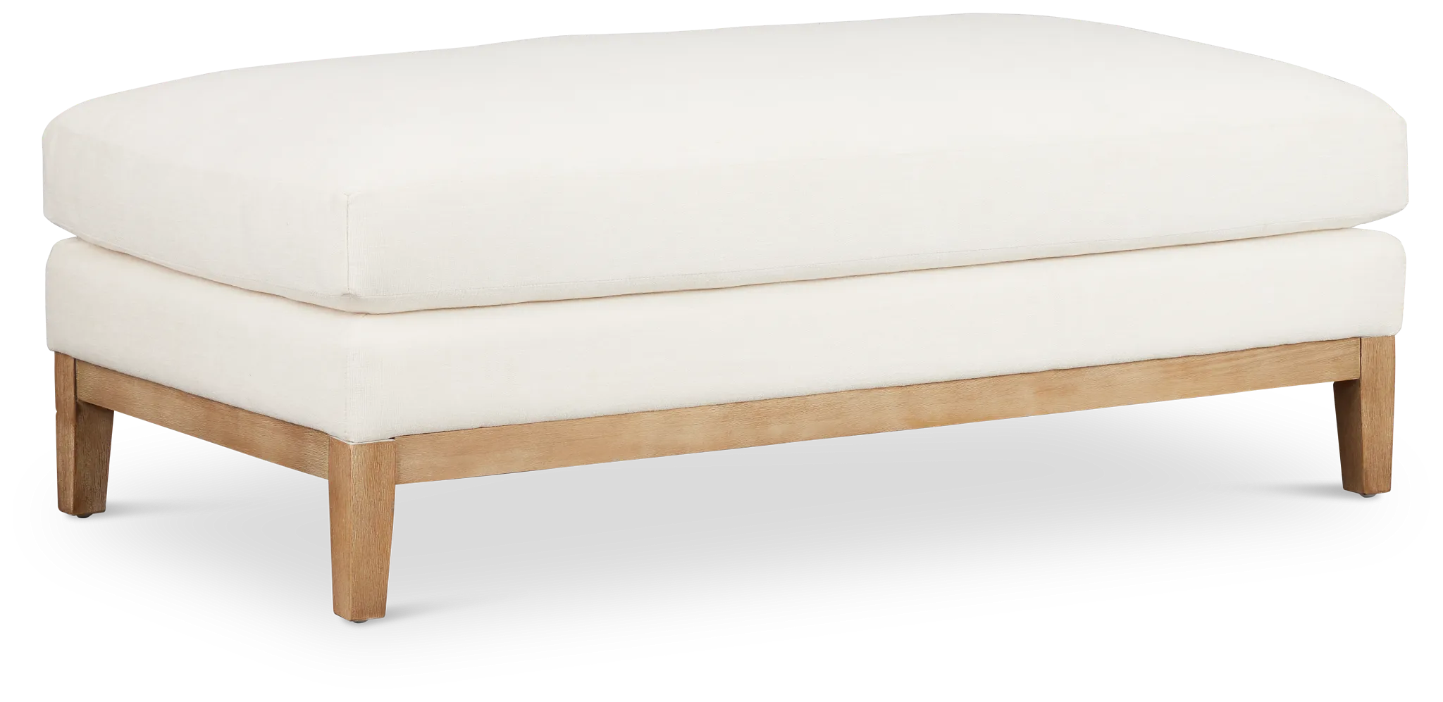 Emma White Fabric Cocktail Ottoman