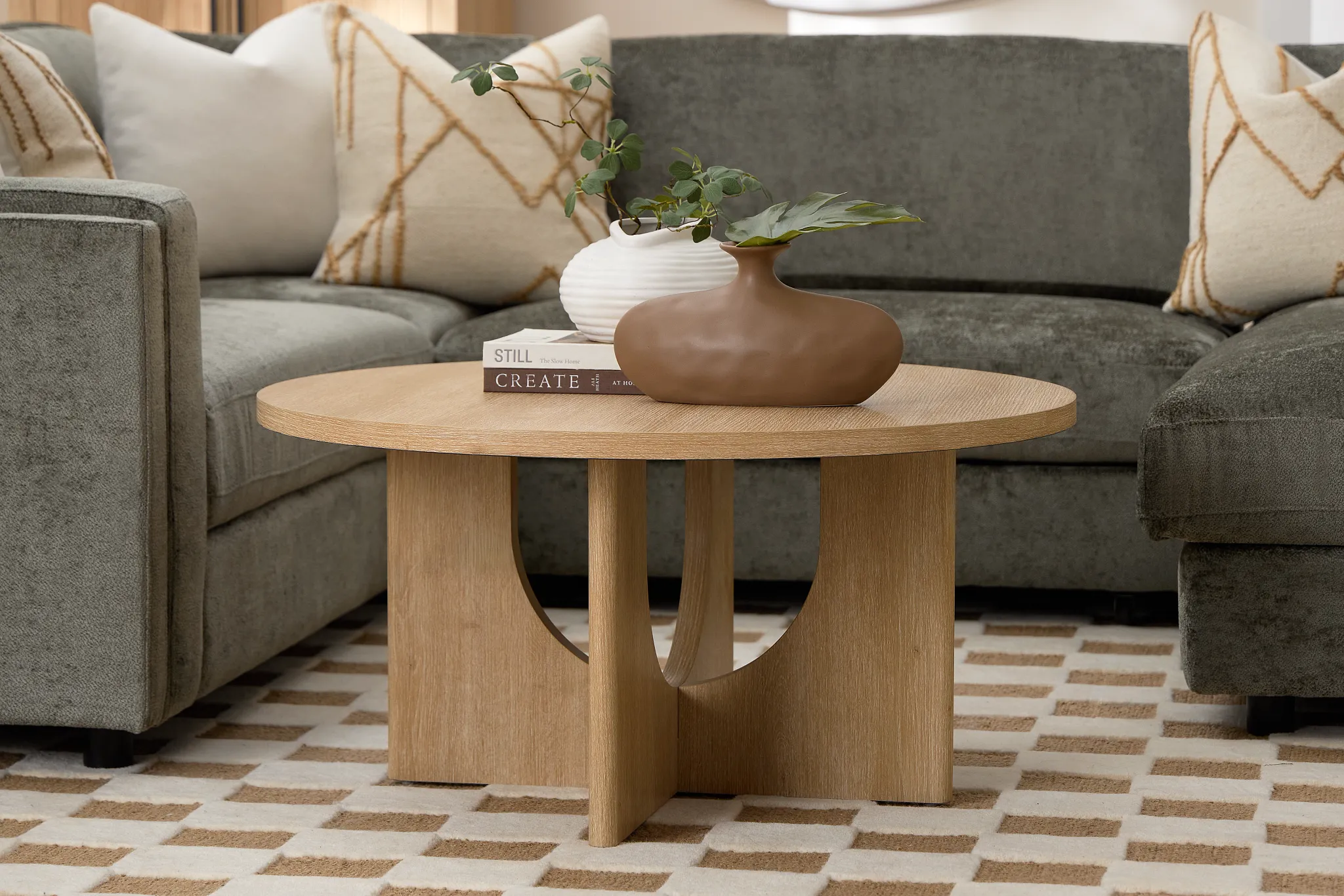 Lyndie Light Tone Round Coffee Table