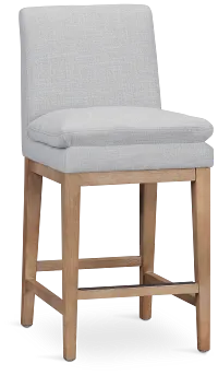 Willow Light Gray Fabric 24" Upholstered Barstool