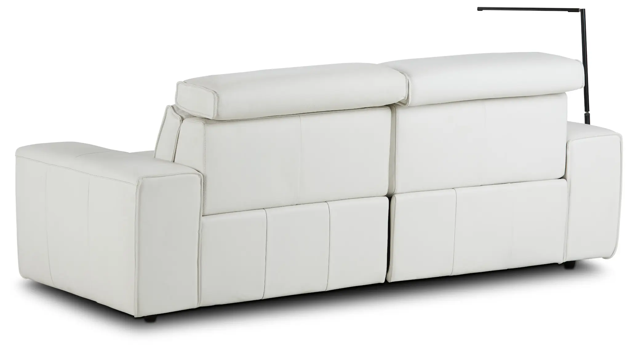 Carmelo White Leather Power Reclining Sofa With Left Table Carmelo White Leather Power Reclining Sofa With Left Table