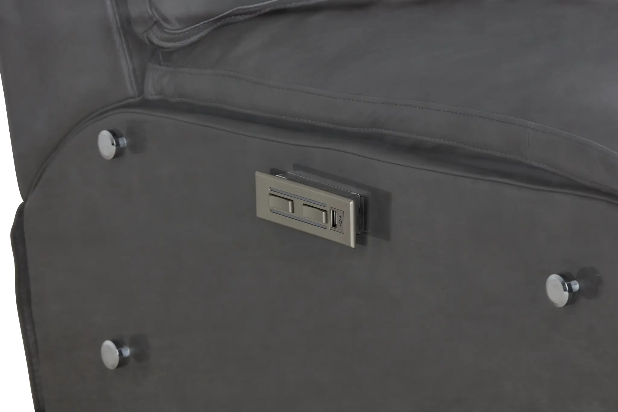 Jackie Gray Leather Power Recliner Jackie Gray Leather Power Recliner