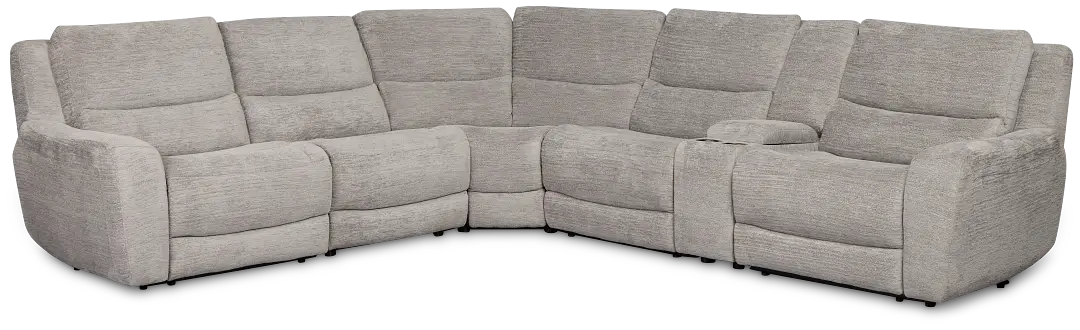 Bennett Gray Fabric Medium Triple Power 2-arm Sectional Bennett Gray Fabric Medium Triple Power 2-arm Sectional
