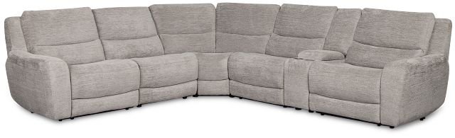 Bennett Gray Fabric Medium Triple Power 2-arm Sectional